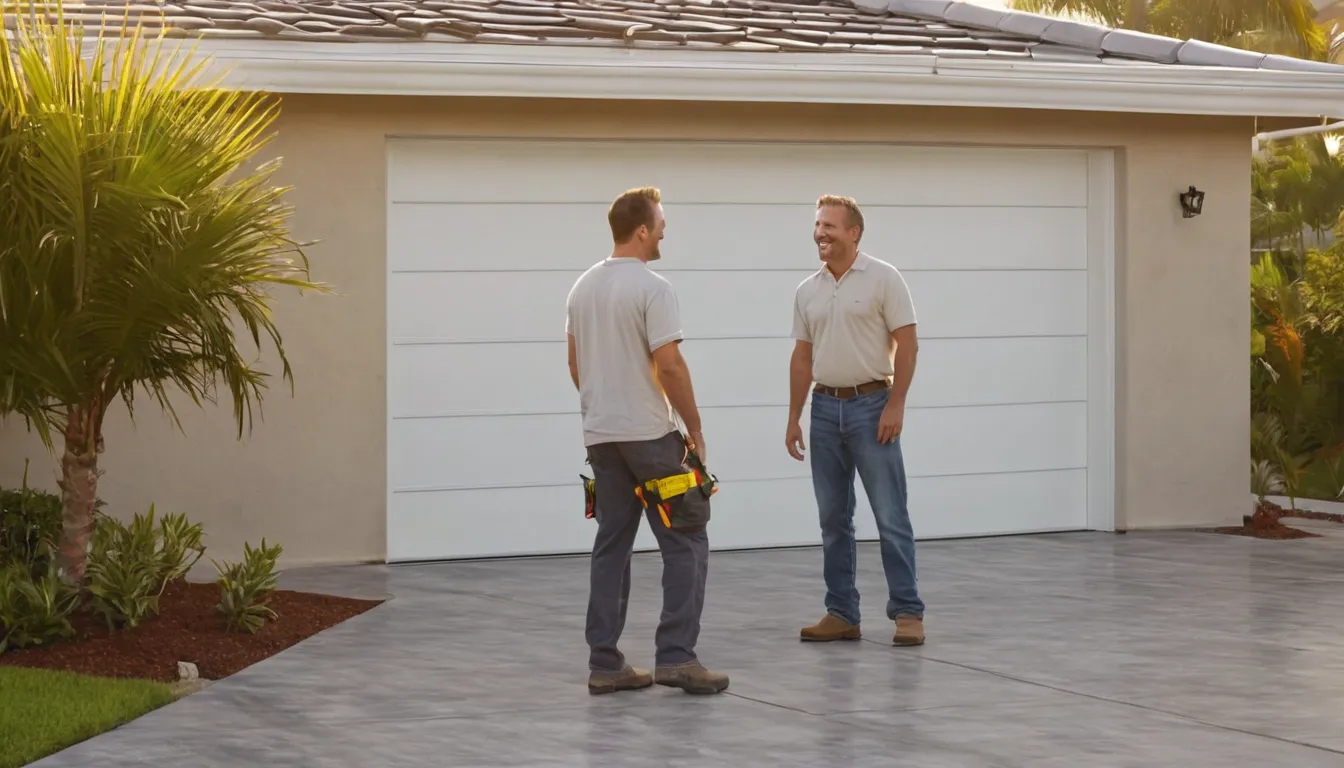Independent provider fitting a new garage door on a home in Largo