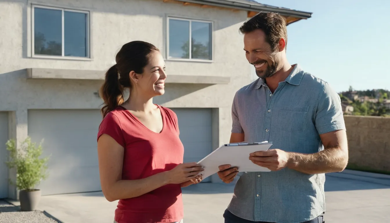 A homeowner talking with a garage door provider in the Largo area